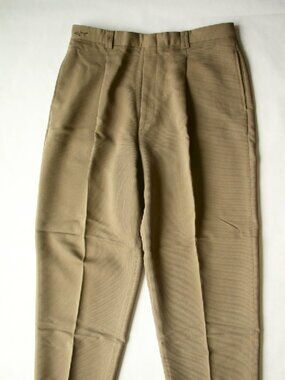 GREG NORMAN COLLECTION Tan Fine-Wale Corduroy 36" x 30" Pleated & Cuffed Pants